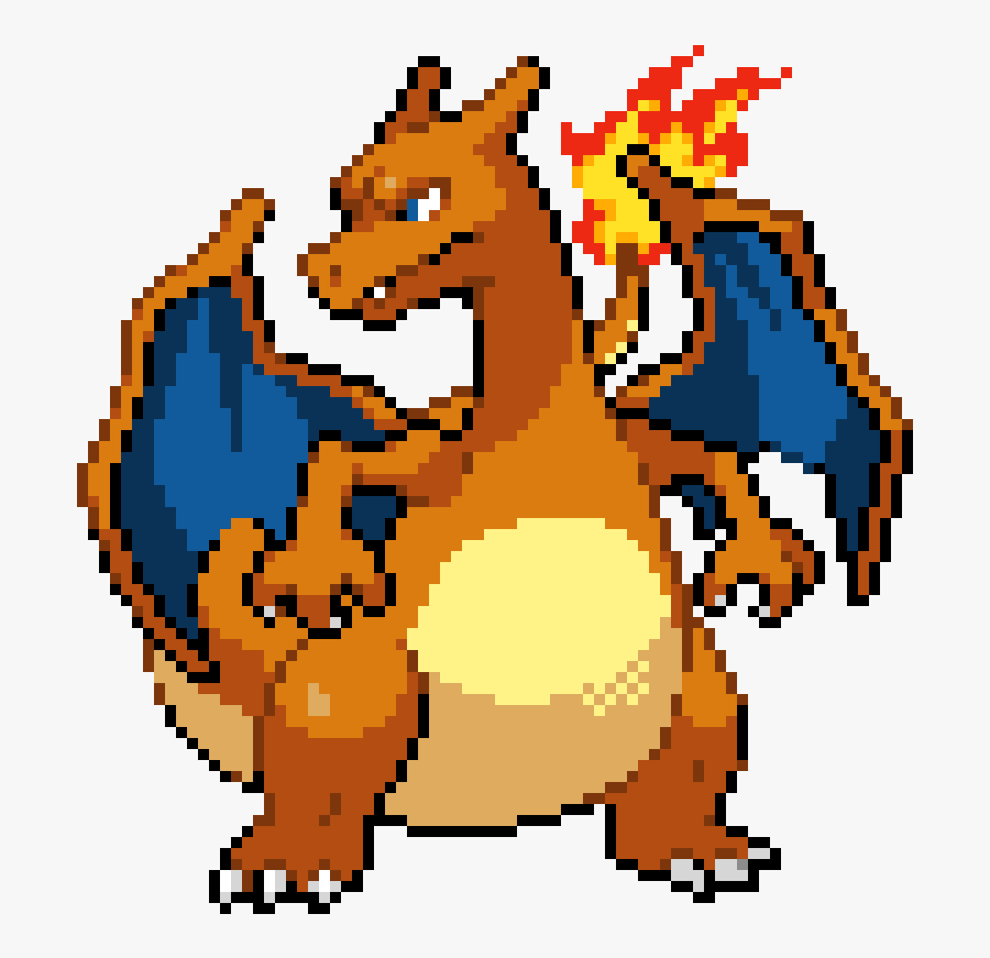 Pokemon Pixel Art Charizard Clipart , Png Download - Charizard Pixel Art, Transparent Clipart