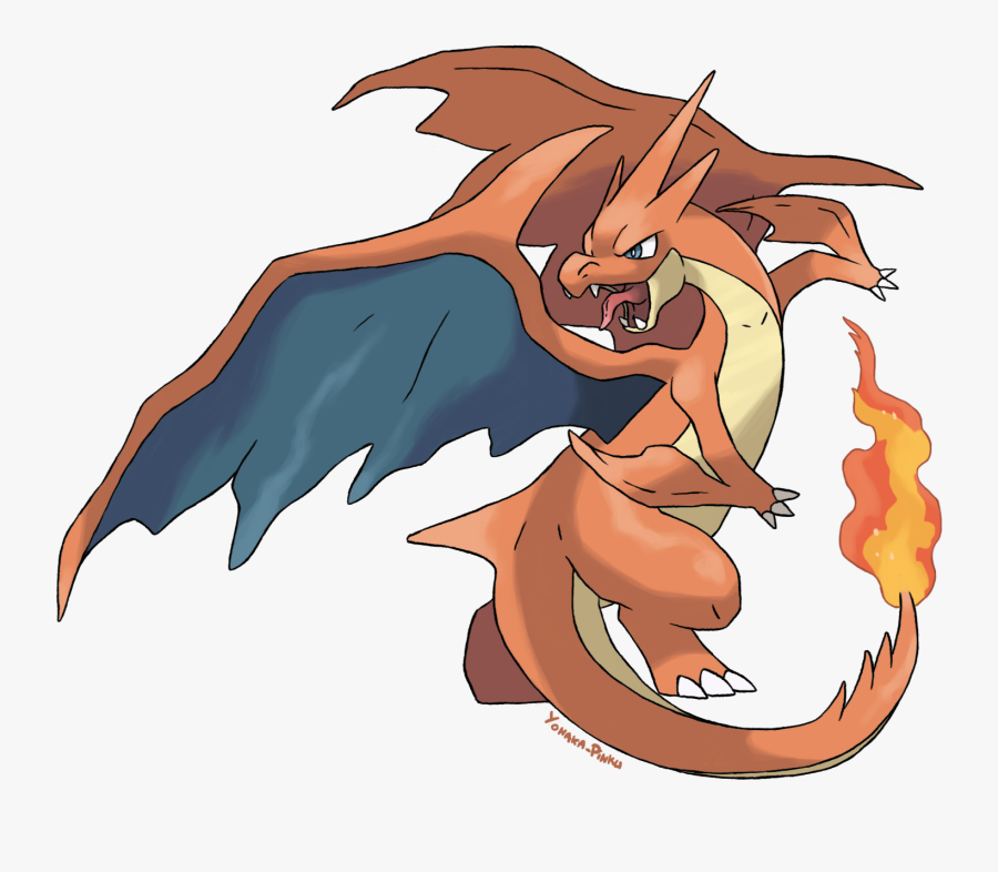 Cartoon,fictional Creature,clip Art,wing - Mega Charizard Y Png, Transparent Clipart