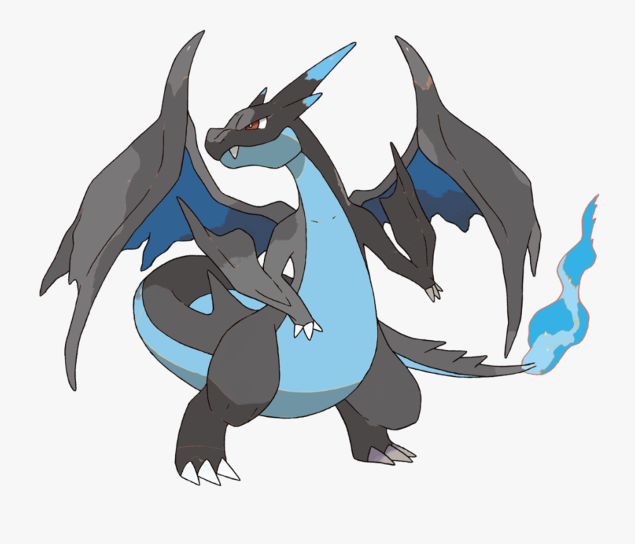Mega Charizard Png Banner Stock - Charizard Black And Blue, Transparent Clipart