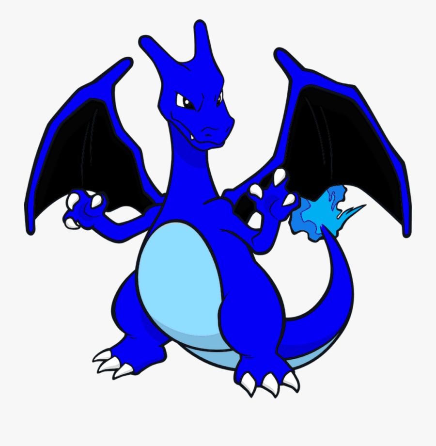 #bluefire #flame #bluecharizard #charizard #pretty - Shiny Charizard, Transparent Clipart