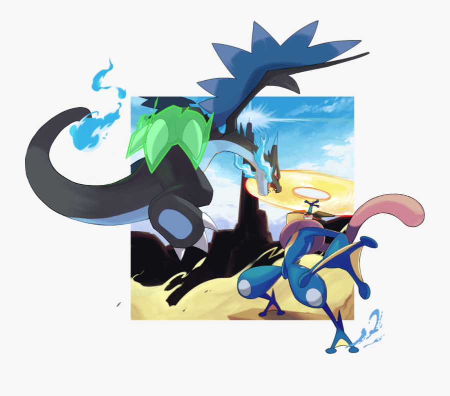 By The Way - Mega Charizard Vs Grininja, Transparent Clipart