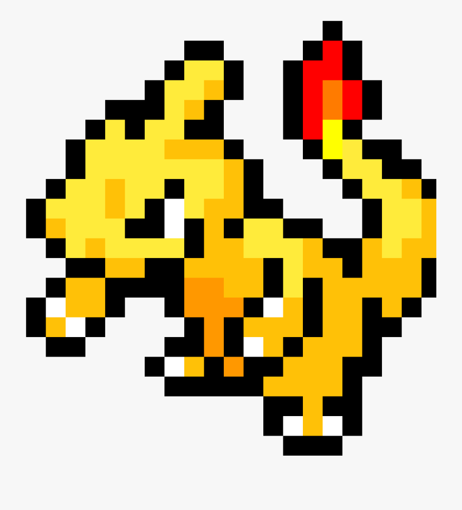 Clip Art Pokemon Amarillo Charmeleon Charizard - Pixel Art Pokemon Charmeleon, Transparent Clipart