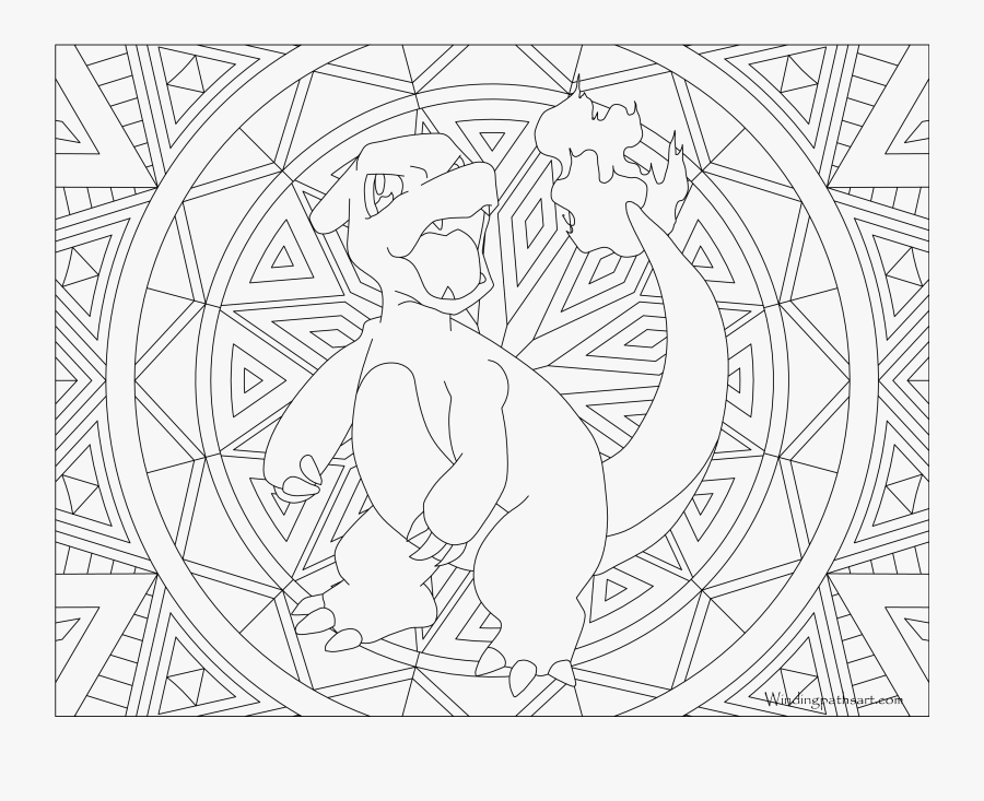 Pokemon Coloring Pages Charmeleon - Cute Pokemon Coloring Sheets, Transparent Clipart