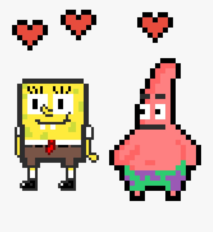 Spongebob And Patrick - Spongebob And Patrick Pixel Art, Transparent Clipart