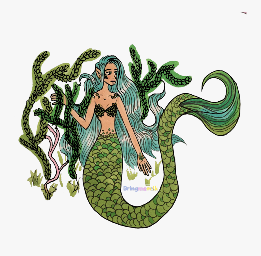 Green Scales Mermaid Digital , Png Download - Illustration, Transparent Clipart