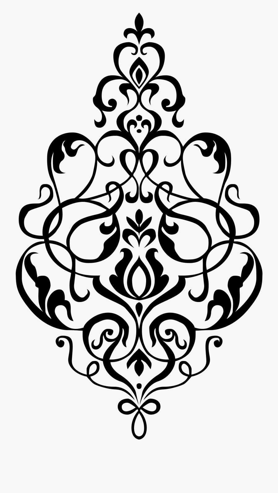 Ornate Damask Stencil Damask Tattoo Damask Wall Stencils - Muslim Wedding Invite Background, Transparent Clipart