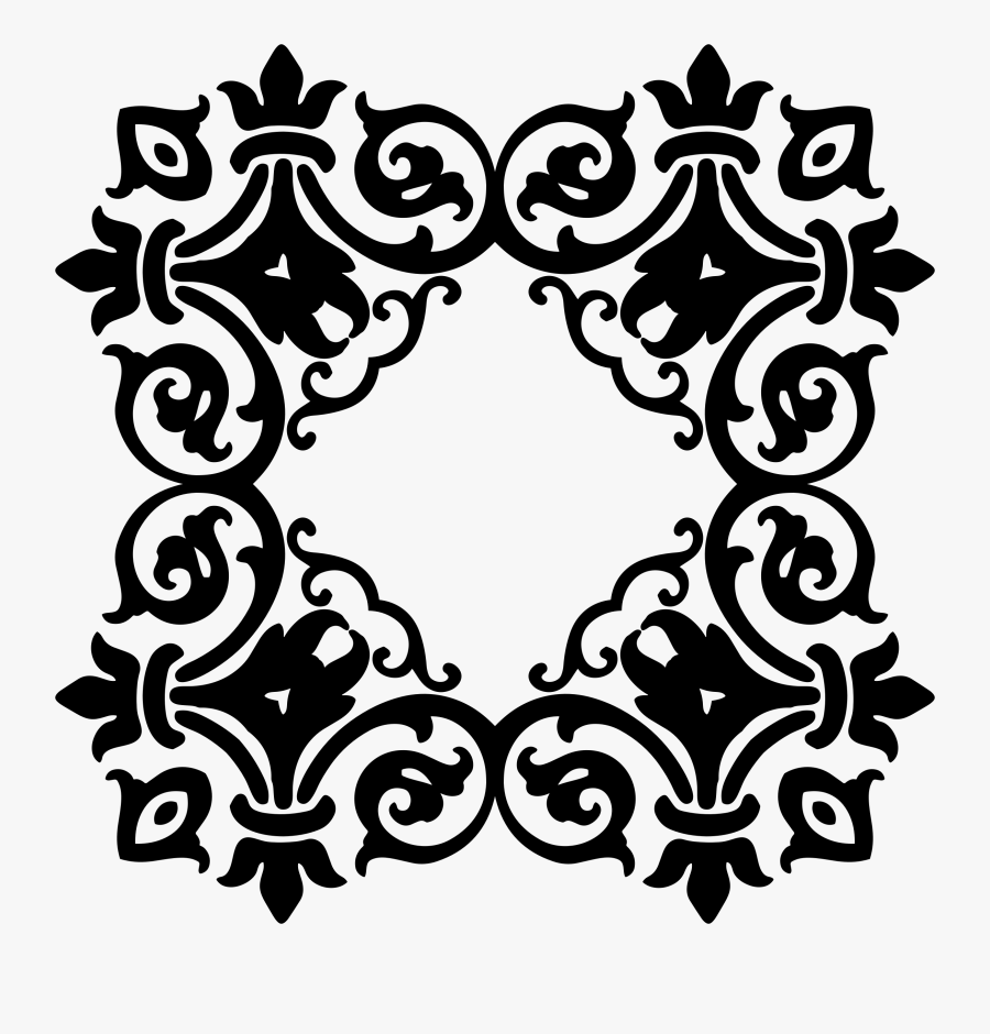 Visual Arts,flower,leaf - Damask Clipart Outline, Transparent Clipart