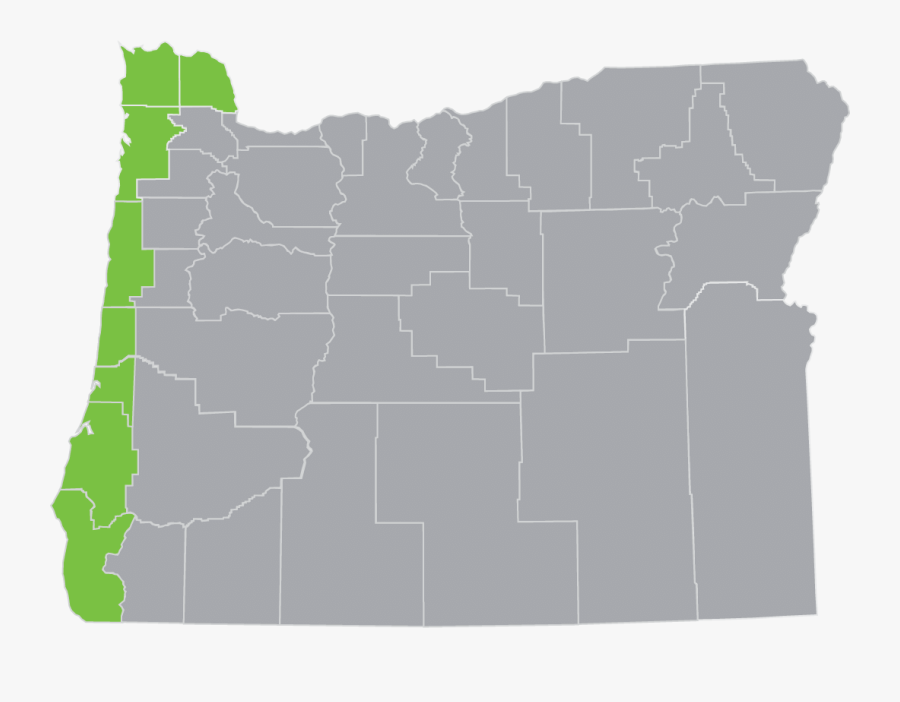 Business Oregon - Oregon Coast Region Map, Transparent Clipart