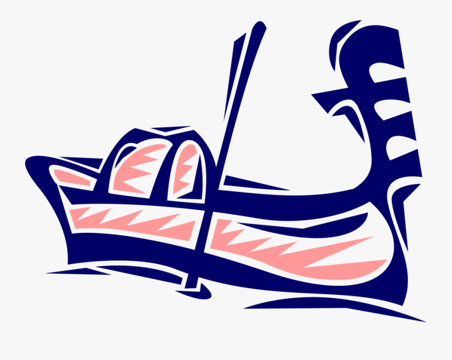 Venetian Steered By Gondolier, Transparent Clipart