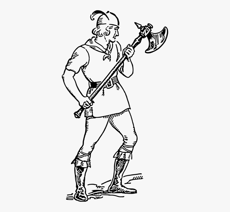 Art,shoe,human - Person Holding Battle Axe, Transparent Clipart
