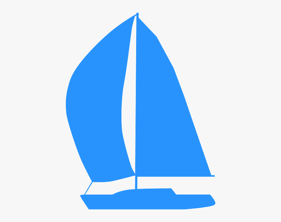 Blue Yacht Silhouette, Transparent Clipart