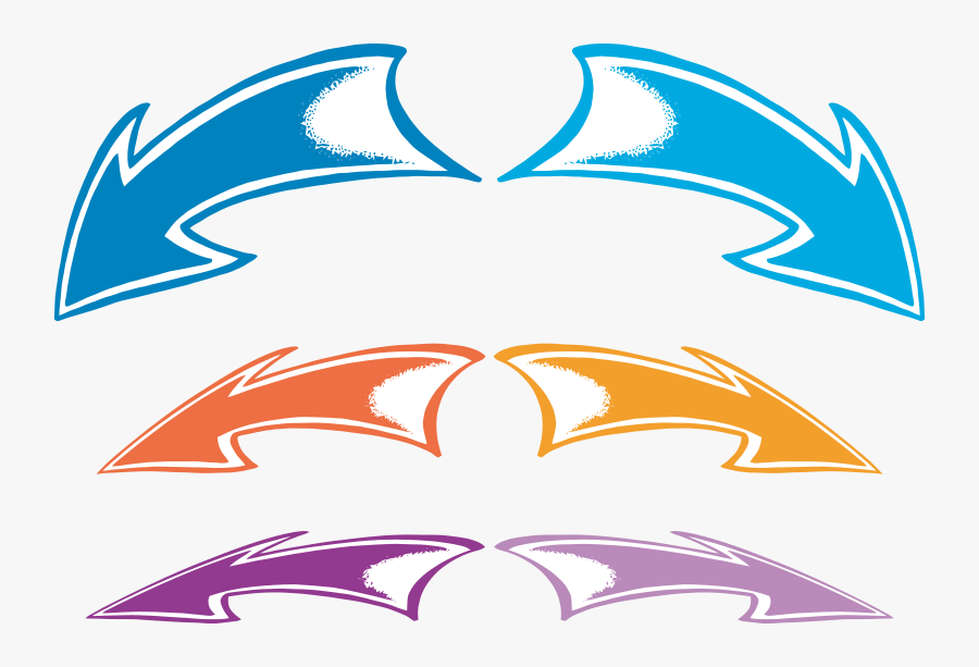 Red Right Down Arrow, Transparent Clipart