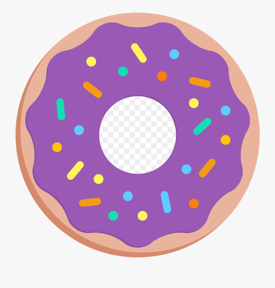 Donut Donuts Bakery Dunkin Purple Violet Transparent - Purple Doughnut Png, Transparent Clipart