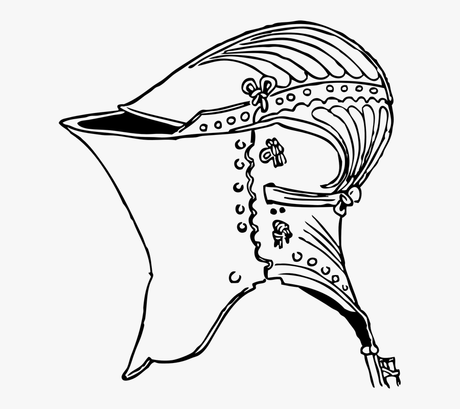 Drawn Helmet Knight Armor Helmet - Knight Helmet Drawing, Transparent Clipart