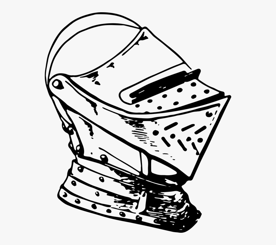 Medieval, Helmet, Armor, Plated, Knight, War, Fight - Line Art, Transparent Clipart