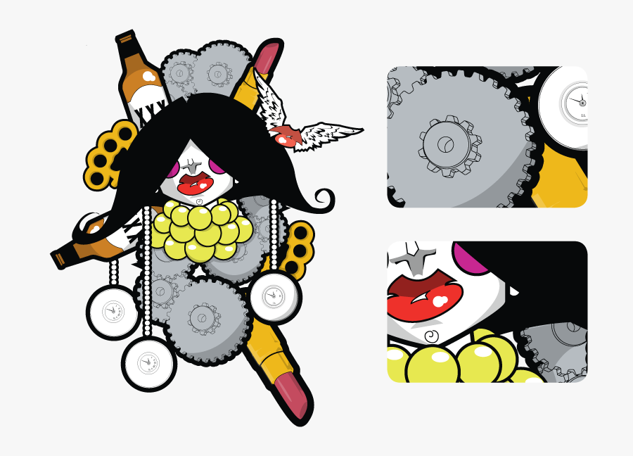 Brass Knuckles And Lip Gloss Illustration - Cartoon, Transparent Clipart