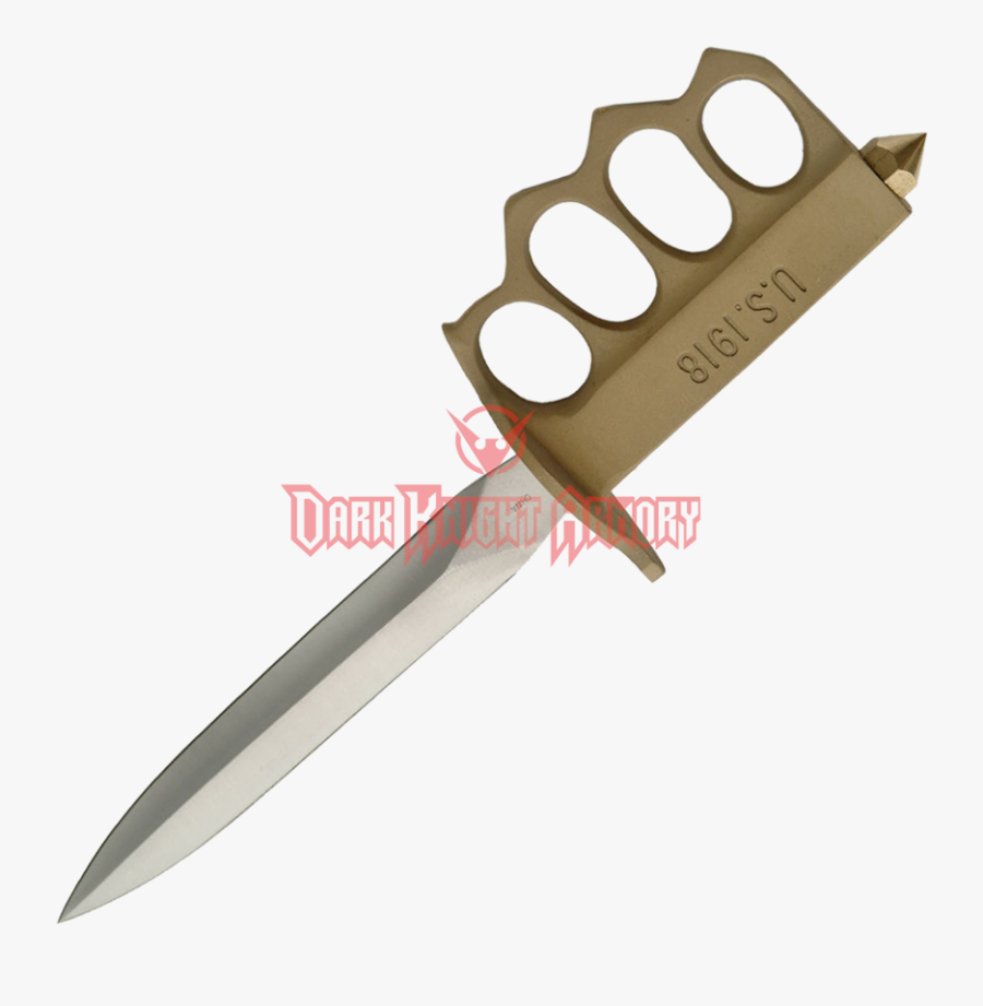 Clip Art Wwi Knuckle Duster Trench - Trench Knife With Brass Knuckles Logo, Transparent Clipart