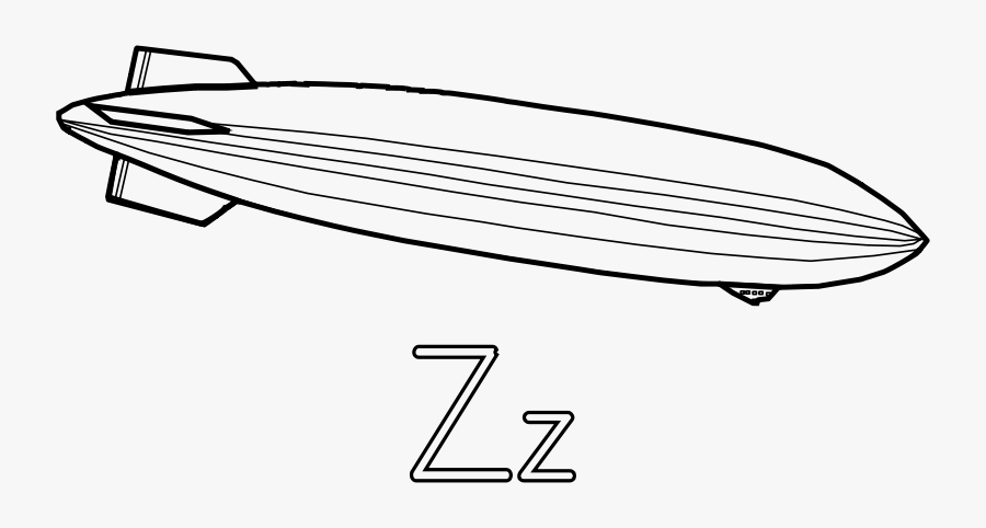 Free Z Is For Zeppelin - Zeppelin Black And White Clipart, Transparent Clipart