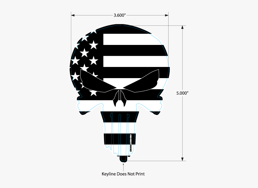 Clip Art And Skull Decal Ms - Skull Usa Black And White, Transparent Clipart