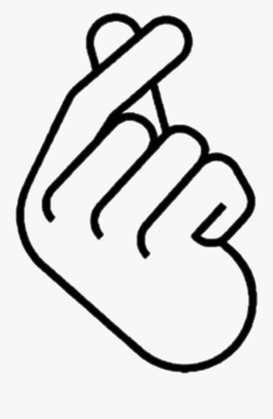 Hand Heart Finger Drawing K-pop - Korean Finger Heart Emoji, Transparent Clipart