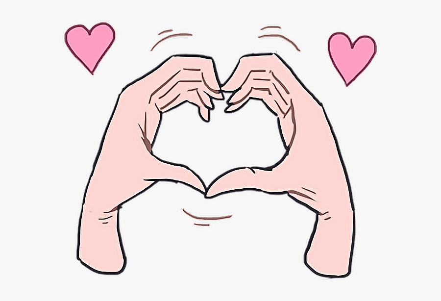 #love #heart #kawaii #cute #hand #hands #cartoon #anime - Transparent Pink Tumblr Stickers, Transparent Clipart