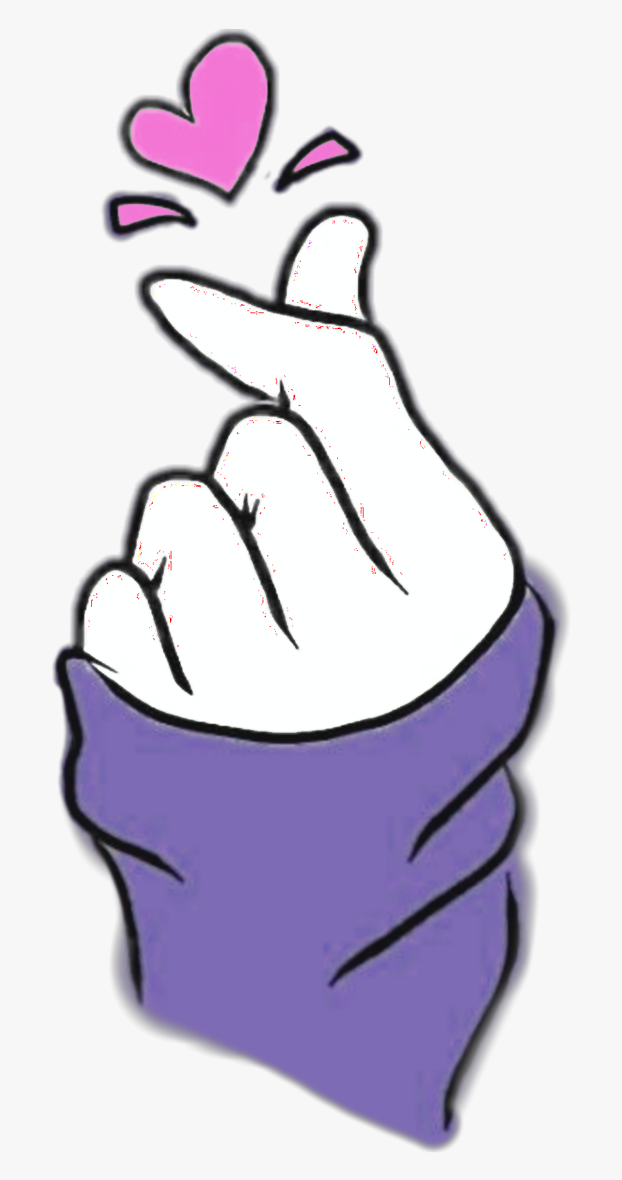 #hand #heart #purple #hands #handheart #kpop - Hand Heart Kpop, Transparent Clipart