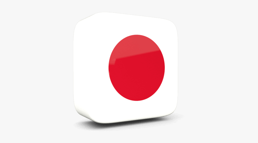 Japan Flag Glossy Square, Transparent Clipart