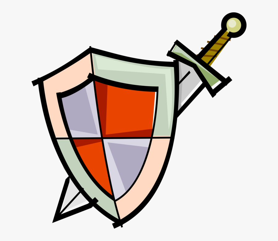 Medieval Battle Image Illustration Of Middle Ages - Simple Shield And Sword Drawing, Transparent Clipart