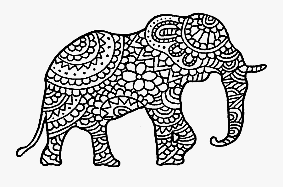 Hand Drawn Animals Best - Bohemian Elephant Transparent, Transparent Clipart