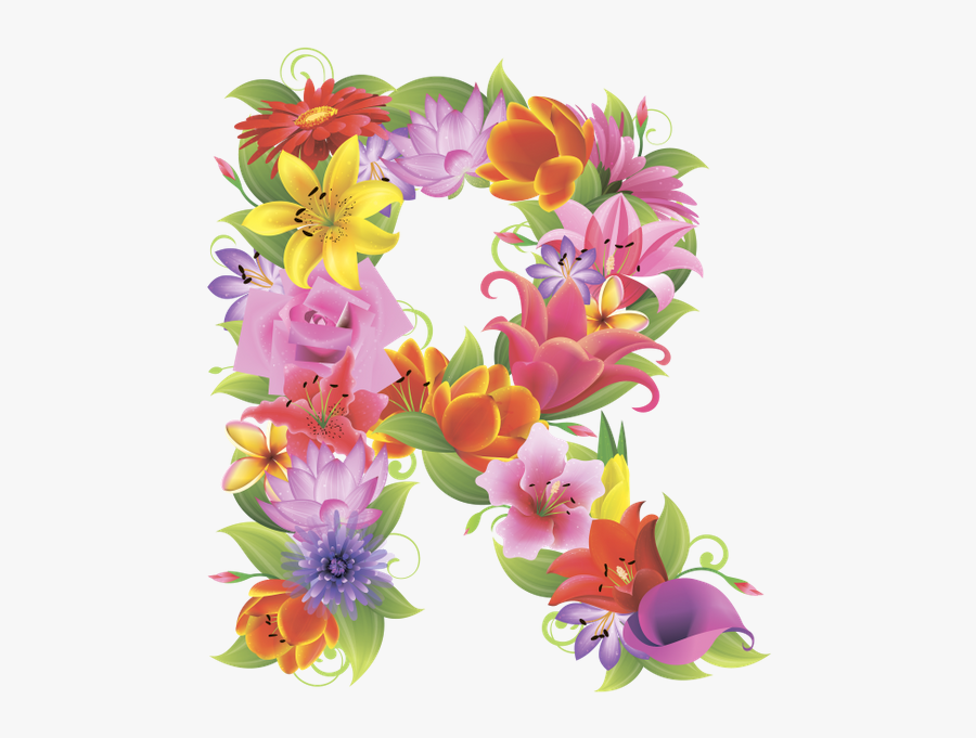 Flower Clipart Alphabet R - Letter R Flower Png, Transparent Clipart