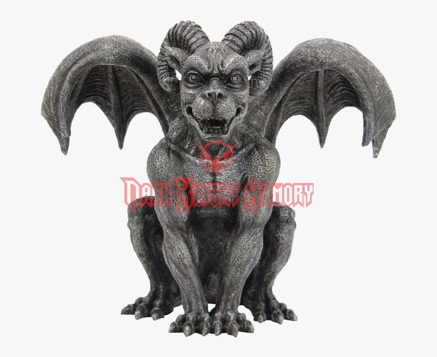 Clip Art Ram Horned Statue Cc - Gargoyles Statue, Transparent Clipart