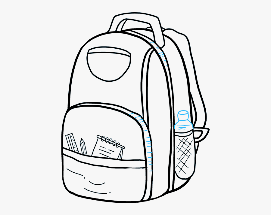 How To Draw Backpack - Backpack Drawing Transparent Background, Transparent Clipart