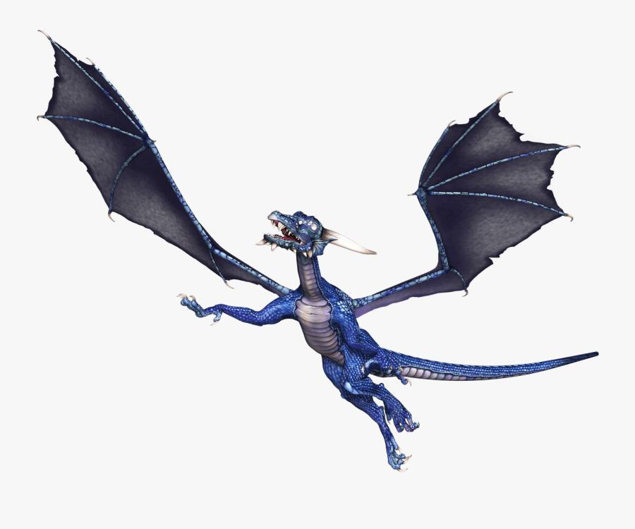Dragon Blue Flying - Blue Dragon Transparent Background, Transparent Clipart