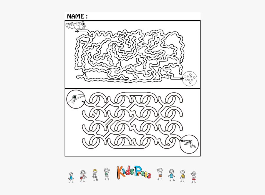 Clip Art Easter Maze - Line Art, Transparent Clipart