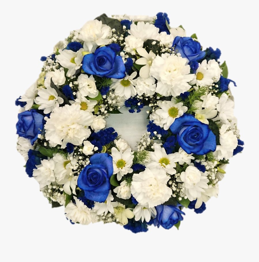 Transparent White Wreath Png - Blue Funeral Flowers Png, Transparent Clipart