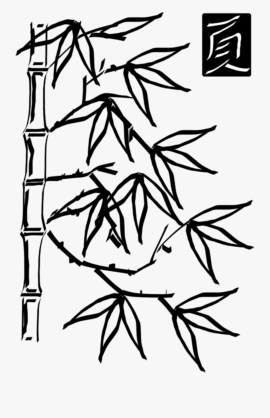 Bamboo Vector Outline - Bamboo Clipart Black And White, Transparent Clipart