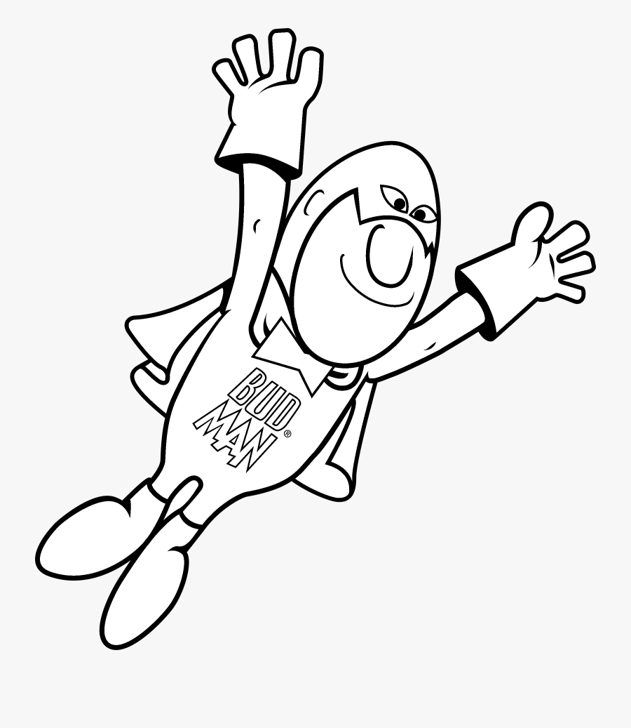 Bud Man Logo Black And White - Bud Man Black And White, Transparent Clipart