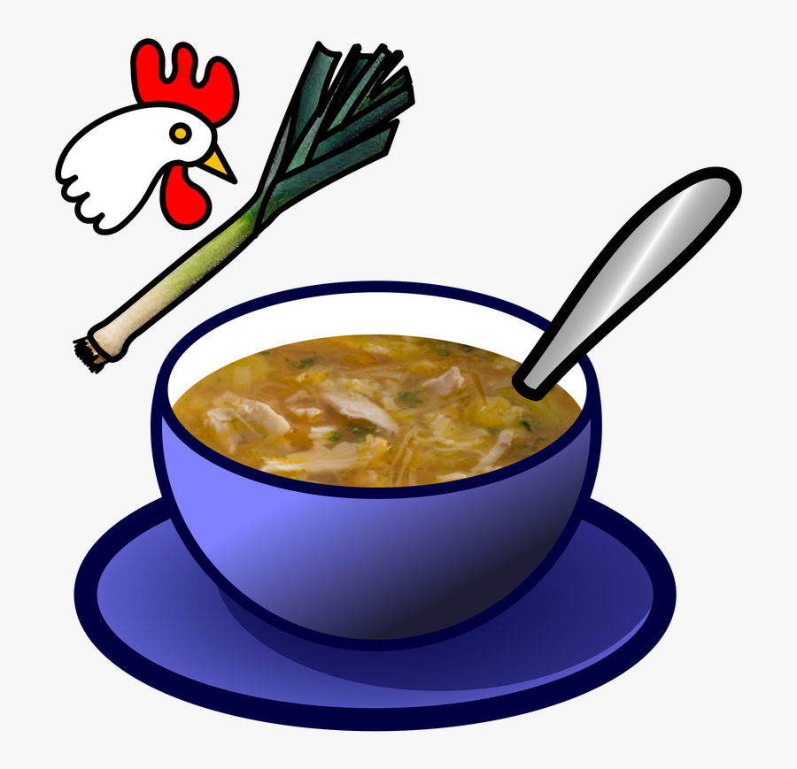 Chicken Soup Clipart - Cartoon Chicken Broth Soup, Transparent Clipart