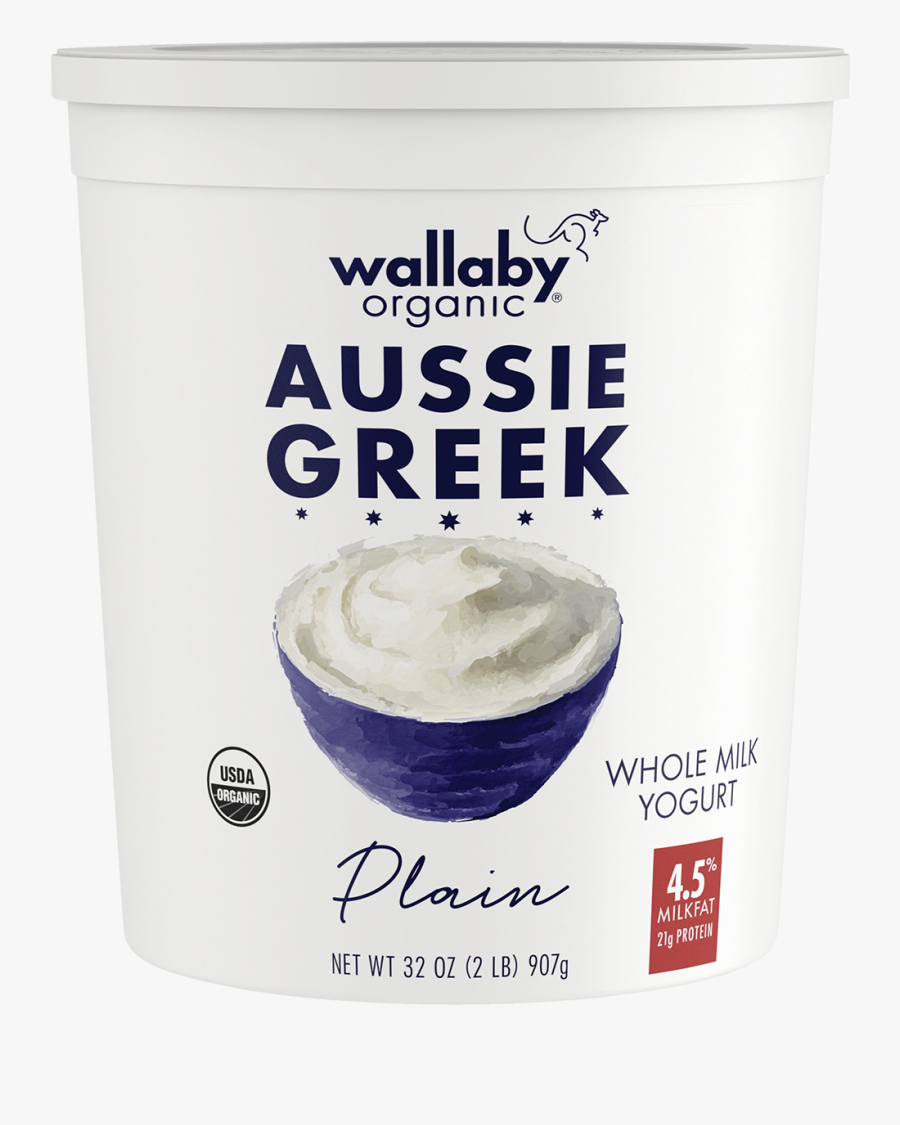 Plain Organic Whole Milk Greek Yogurt 32oz, Transparent Clipart