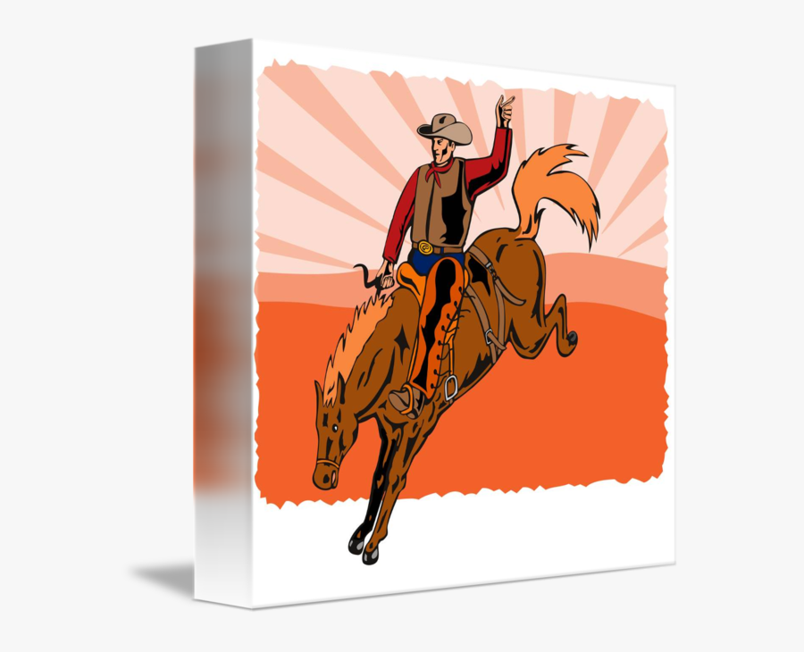 Clip Art Cowboy Riding Horse - Rodeo Para Niños, Transparent Clipart