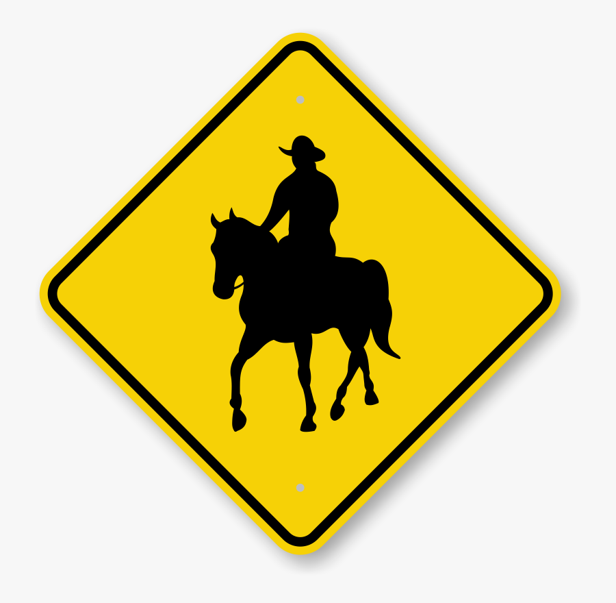 Horse Crossing Signs Zoom - Winding Right Road Signs, Transparent Clipart