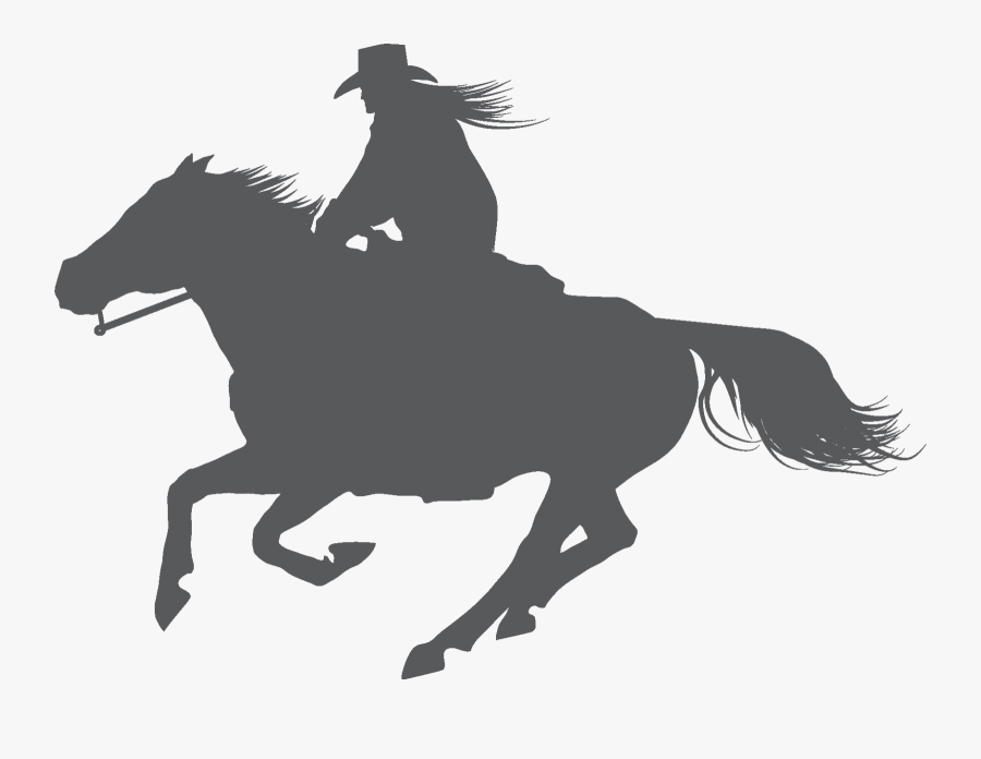 Quarter Horse Clip Art - Cowboy Cowgirl Riding Horse Silhouette, Transparent Clipart