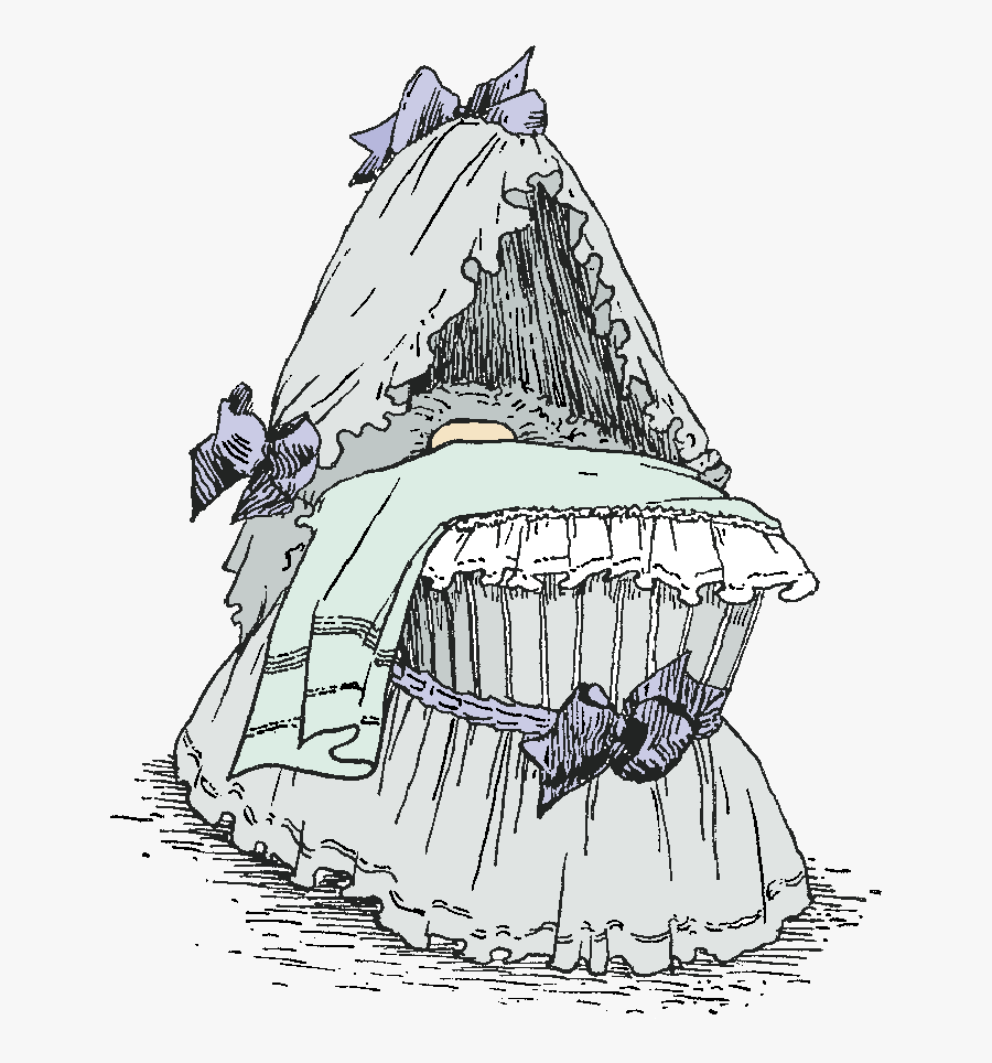Baby Bassinet Line Drawing, Transparent Clipart