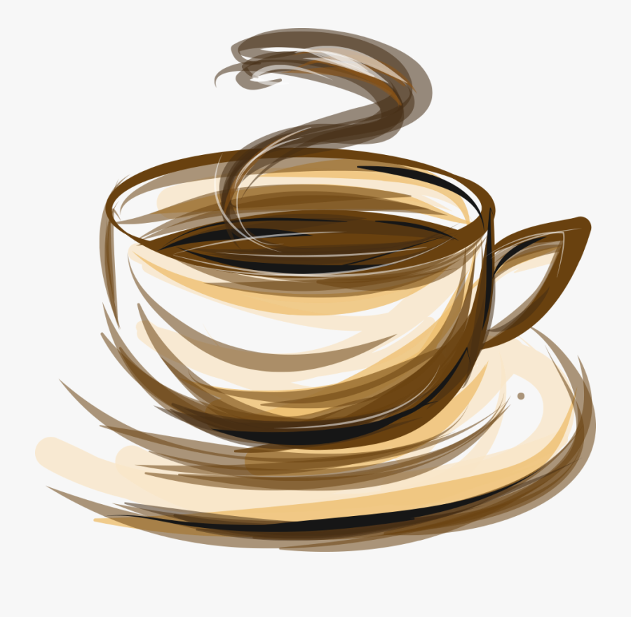 Brown Coffee Cup Tea Espresso Stripes Vector Clipart - Png Free Vector Coffee, Transparent Clipart