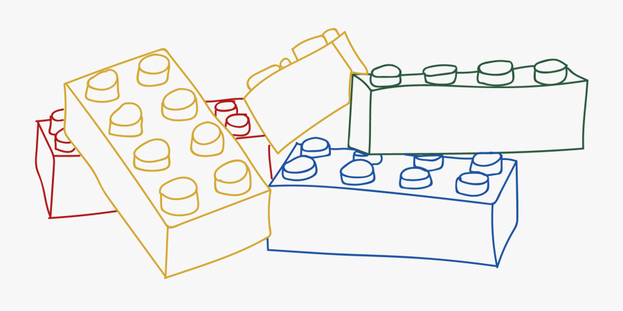 Legos Clipart Outline Brick - Sketch Of Lego Blocks, Transparent Clipart