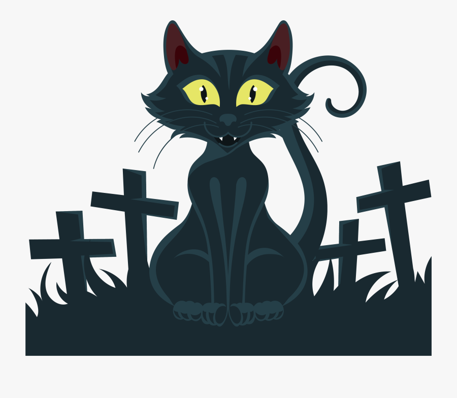 Black Cat Feral Cat Wildcat Domestic Short-haired Cat - Black Cat, Transparent Clipart