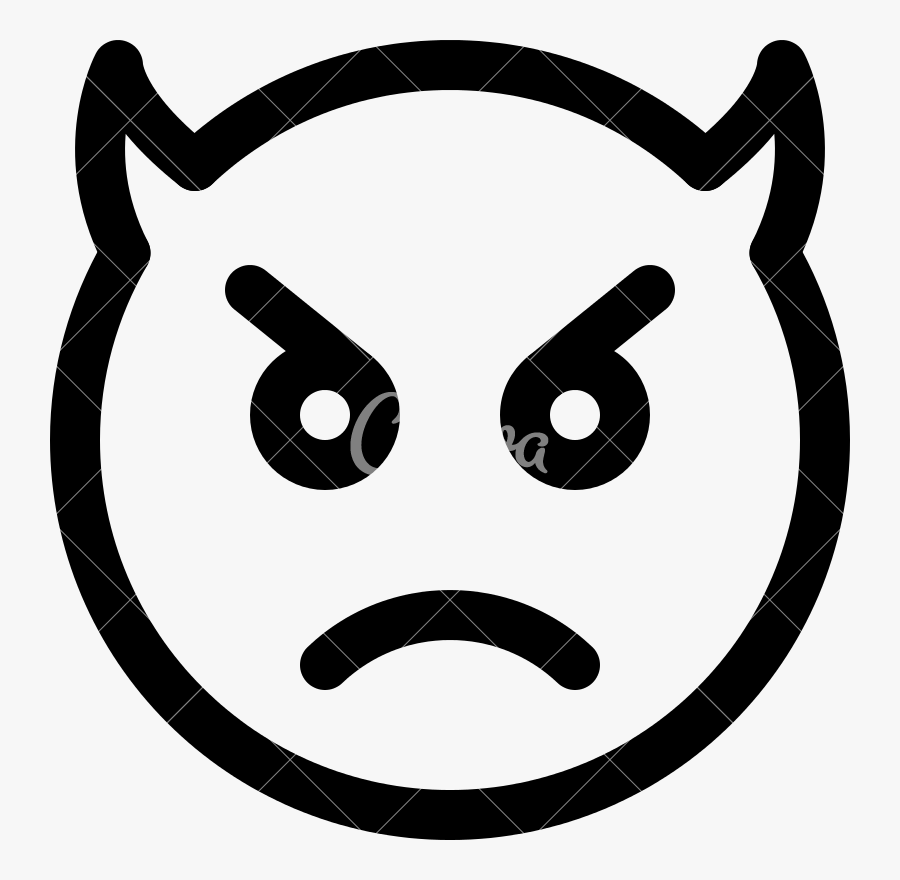 Angry Emoji Icons By - Sad Purple Demon Emoji, Transparent Clipart