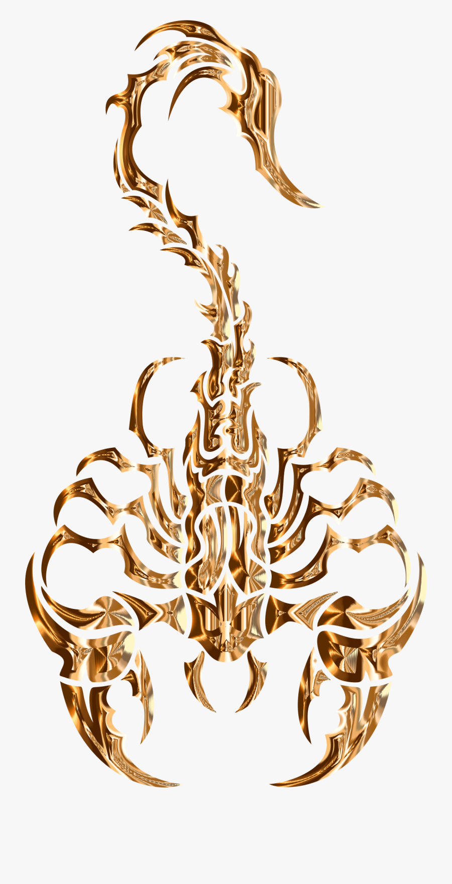 Sleek Tribal Scorpion Polished Copper Clip Arts - Tatuajes De Escorpiones Tribales, Transparent Clipart