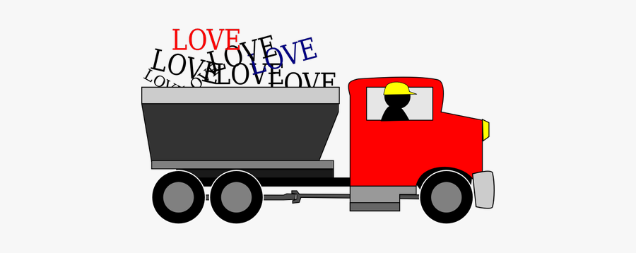 Vector Image Of Love Delivery Truck - Truck Load Of Love, Transparent Clipart