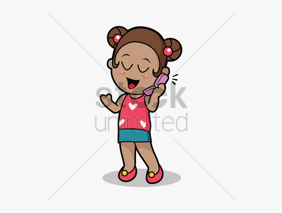 Cartoon People On The Phone, Transparent Clipart